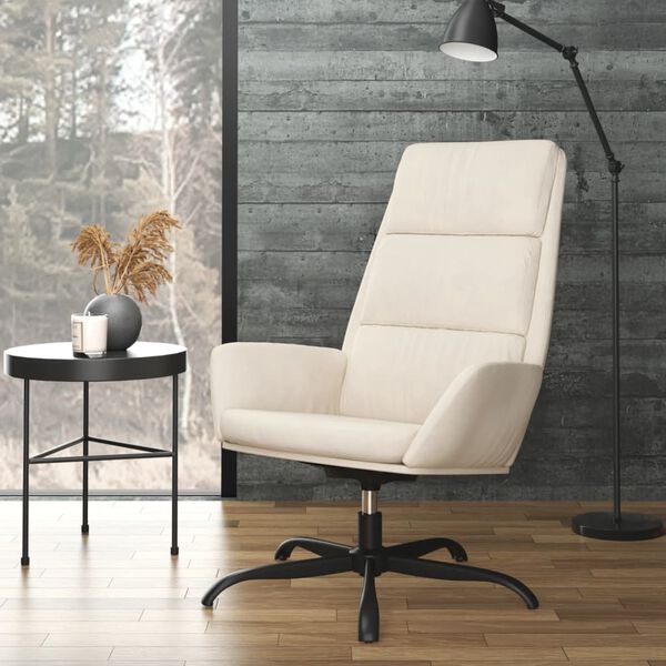 vidaXL Relaksacijski stol Cream Velvet