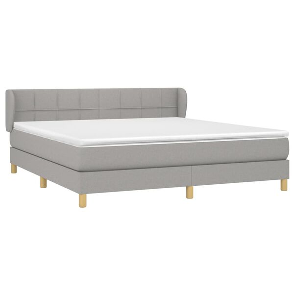 vidaXL Box spring postelja z vzmetnico svetlo siva 160x200 cm žamet