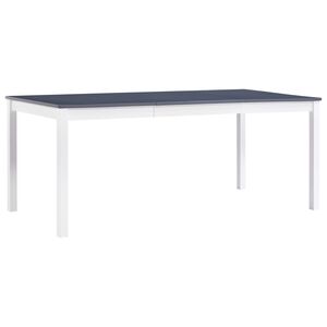 vidaXL Jedilna miza bela in siva 180x90x73 cm borovina