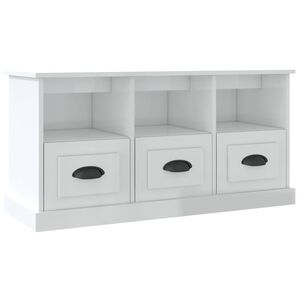 vidaXL TV omarica visok sijaj bela 100x35x50 cm inženirski les