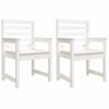 vidaXL Vrtni stol 2 kosa bele barve 60x48x91 cm trdna borovina