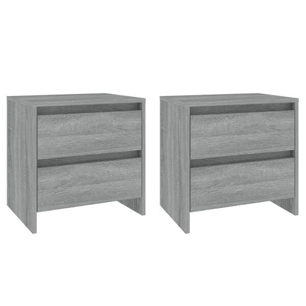 vidaXL Nočna omarica 2 kosa siva sonoma 45x34,5x44,5 cm iverna plo&scaron;ča