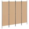 vidaXL 4-panelni pregradnik Bež 200 x 180 cm Blago