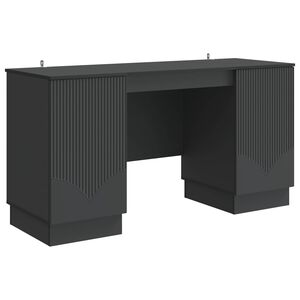 vidaXL Miza Črna 142,5 x 50 x 75 cm Inženirski les