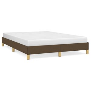 vidaXL Posteljni okvir brez vzmetnice temno rjav 140x200 cm tkanina