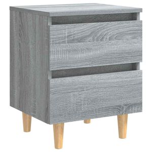 vidaXL Nočna omarica z lesenimi nogami siva sonoma 40x35x50 cm