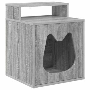 vidaXL Mačja hi&scaron;a Siva Sonoma 42,5 x 40 x 53,5 cm Inženirski les