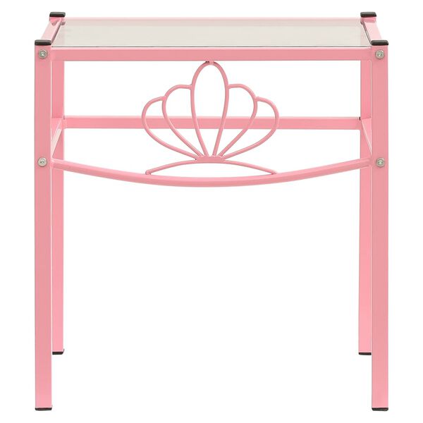 vidaXL Nočna omarica 2 kosa roza in prozorna kovina in steklo