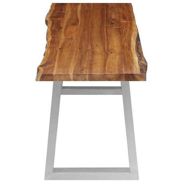 vidaXL Klop 160 cm trden akacijev les in nerjaveče jeklo