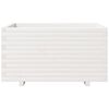 vidaXL Vrtno cvetlično korito belo 90x60x49,5 cm trdna borovina