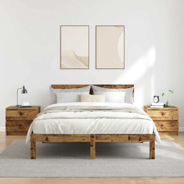 vidaXL Nočne omarice 2 kosa starinski les 50x40x43.5 cm inženirski les