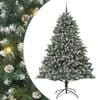 vidaXL Umestno božično drevo Zelena 210 cm PVC, plastika in jeklo