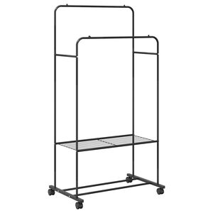 vidaXL Stojalo za oblačila Črna 80 x 53 x 156 cm