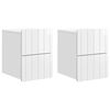 vidaXL Stenski nočni omarici 2 pcs Bela visok sijaj 33 x 34,5 x 43 cm