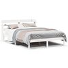 vidaXL Posteljni okvir brez vzmetnice bel 135x190 cm trdna borovina