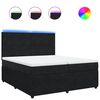 vidaXL Box spring postelja z vzmetnico črna 200x200 cm žamet
