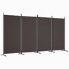 vidaXL Paravan 4-delni 346x180 cm rjavo blago