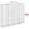 vidaXL Obokane gabion ko&scaron;are 11kosi 200x30x160/180 cm pocinkano železo