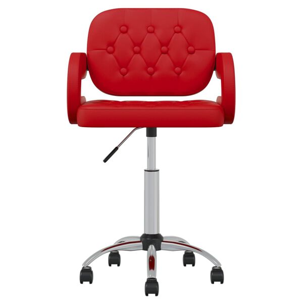 vidaXL Vrtljivi jedilni stoli 2 kosa vinsko rdeče umetno usnje