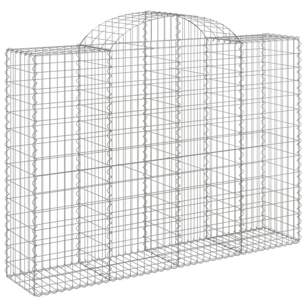 vidaXL Obokane gabion košare 11kosov 200x50x140/160cm pocinkano železo