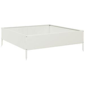 vidaXL Vrtna visoka greda bela 100x100x33,5 cm jeklo