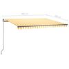 vidaXL Avtomatska tenda LED + senzor 400x350 cm rumena/bela