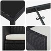 vidaXL Komplet za jedilnico v vrtu z blazino 3 pcs Črna poli ratan