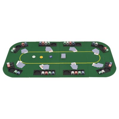 vidaXL Zložljivo poker namizje za 8 igralcev pravokotno zeleno