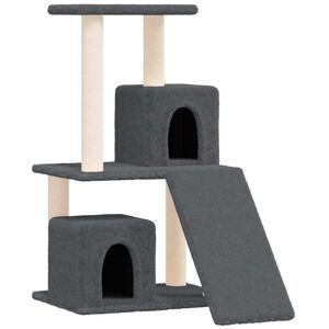 vidaXL Mačje drevo s praskalniki iz sisala temno sivo 82 cm