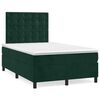 vidaXL Box spring postelja z vzmetnico temno zelena 120x200 cm žamet