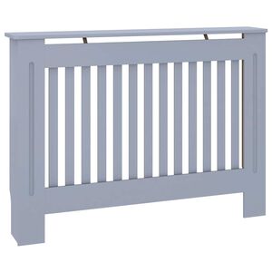 vidaXL Pokrov za radiator siv 112x19x81,5 cm inženirski les