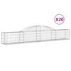 vidaXL Obokane gabion ko&scaron;are 20 kosi 300x30x40/60 cm pocinkano železo
