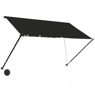 vidaXL Zložljiva tenda z LED lučmi 250x150 cm antracitna