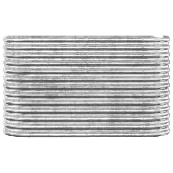 vidaXL Visoka greda iz cinkanega jekla 114x40x68 cm srebrna