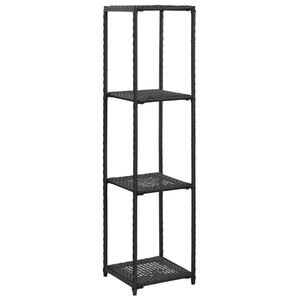 vidaXL Polica za shranjevanje črna 30x30x120 cm poli ratan