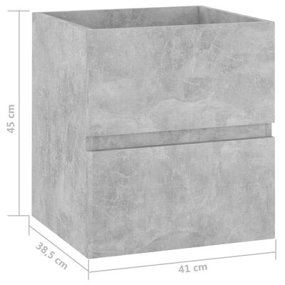vidaXL Omarica za umivalnik betonsko siva 41x38,5x45 cm iverna plošča