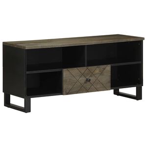 vidaXL TV omarica črna 100x33x46 cm trden mangov les