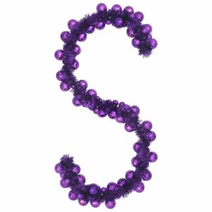 vidaXL Božična kroglica in girlanda Lila 186 cm Polistiren