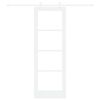 vidaXL Drsna vrata Bela 73,5 x 211 cm Trden borov les in steklo