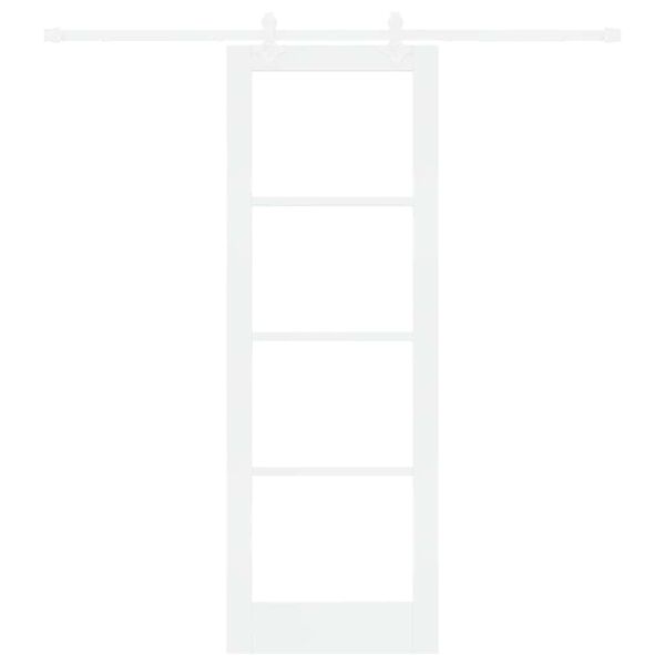 vidaXL Drsna vrata Bela 73,5 x 211 cm Trden borov les in steklo