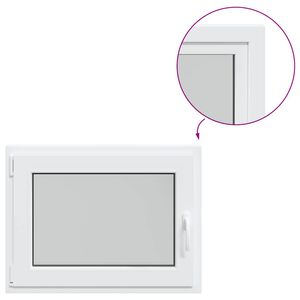 vidaXL Kletno okno "RISOR" 80x60 cm vrtljivo-nagibno DIN levo belo