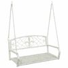 vidaXL Gugalna klop Jeklo 110,5 x 59 x 55 cm Antik bela