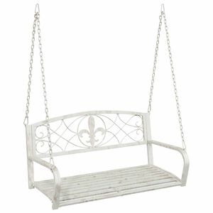 vidaXL Gugalna klop Jeklo 110,5 x 59 x 55 cm Antik bela