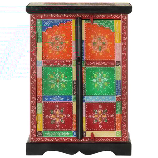 vidaXL Ročno barvana komoda z vrati 53x30x75 cm trden mangov les