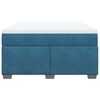vidaXL Box spring postelja z vzmetnico temno modra 140x190cm žamet