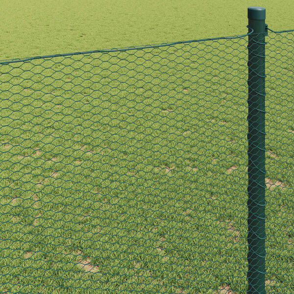 vidaXL &Scaron;esterokotna ograja Zelena 1 x 10 m PVC