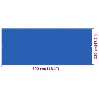 vidaXL Balkonsko platno modro 120x300 cm HDPE