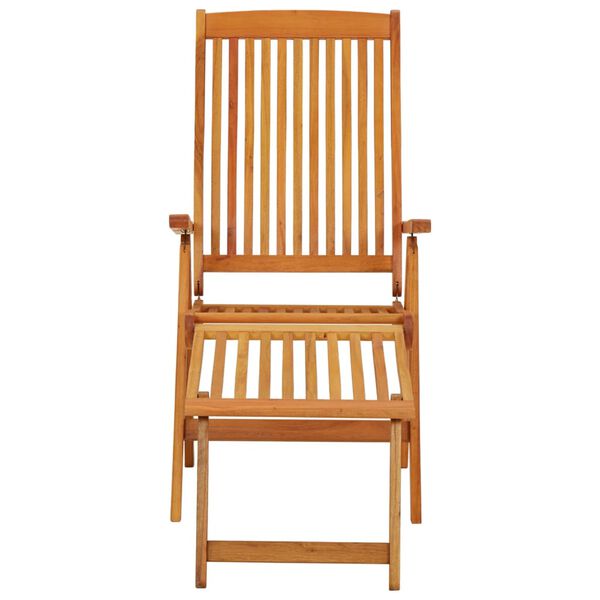 vidaXL Zložljiv vrtni stol z naslonom za noge 2 kosa trden evkaliptus