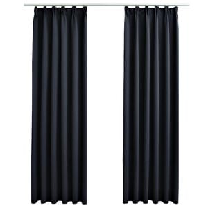 vidaXL Zatemnitvene zavese z obe&scaron;ali 2 kosa antracitne 140x175 cm