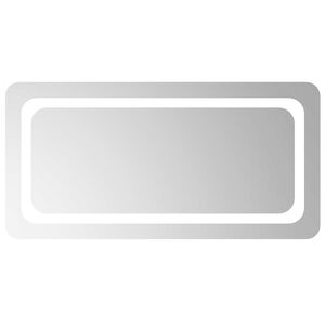 vidaXL LED kopalni&scaron;ko ogledalo Transparentno 80 x 40 cm kaljeno steklo